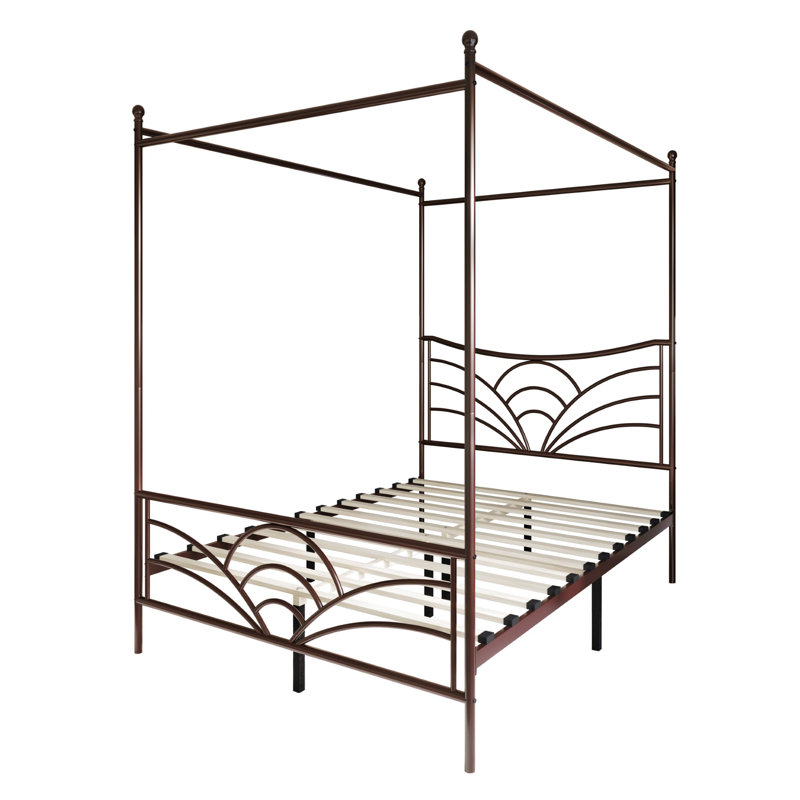 Zelai Metal Canopy Bed, Brown, Queen