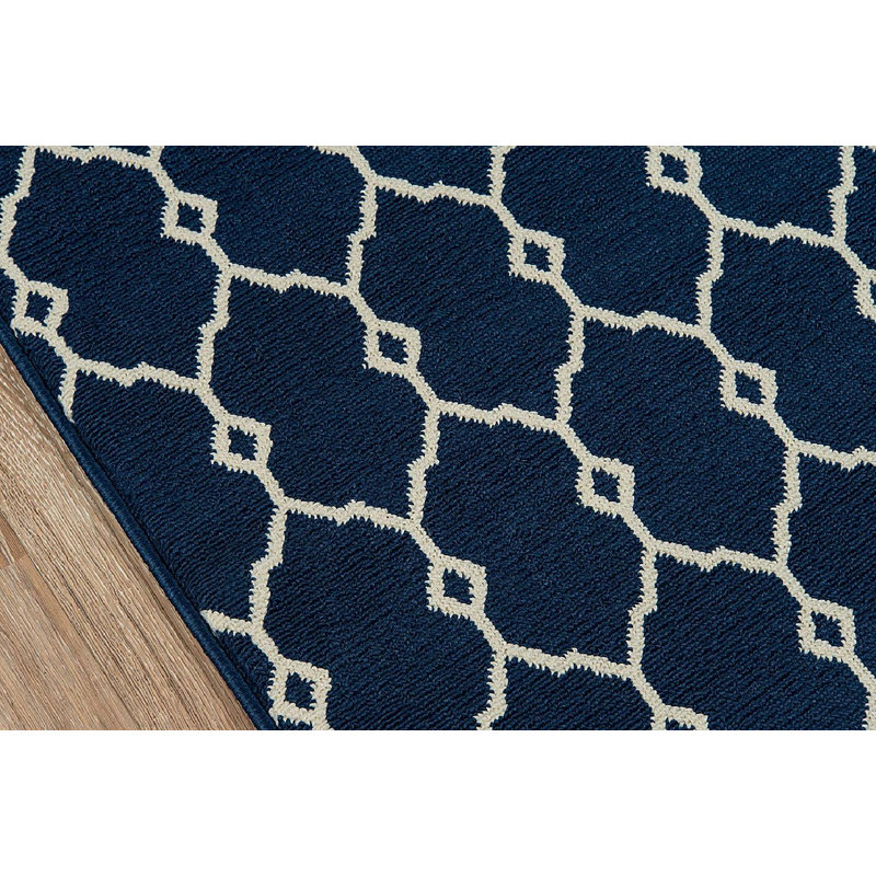 Yepez Geometric Indoor / Outdoor Rug, Rectangle 3'11" x 5'7"