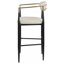 Chaise de bar rembourrée en tissu beige Renfroe (sans la table)-419604300-419604275