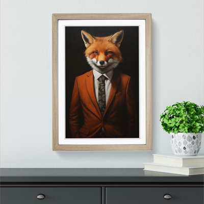 Fox in a Suit Painting No.4 - Framed Print