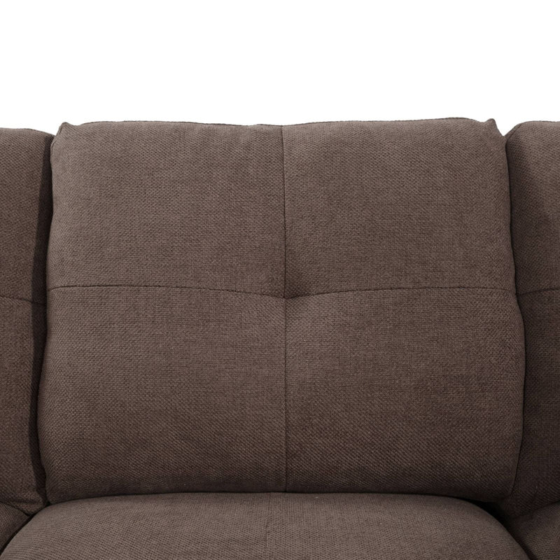 Ensemble de canapé et chaise longue en tissu respirant brun café