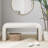 Boucle Waterfall Bench Cream 42"W