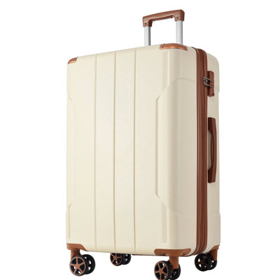 Hardshell Luggage, Lightweight Durable ABS Suitcases with Double Wheels, Expandable 24-inch Checked Luggage 24"