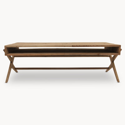 Gia Solid Wood Cross Legs Coffee Table