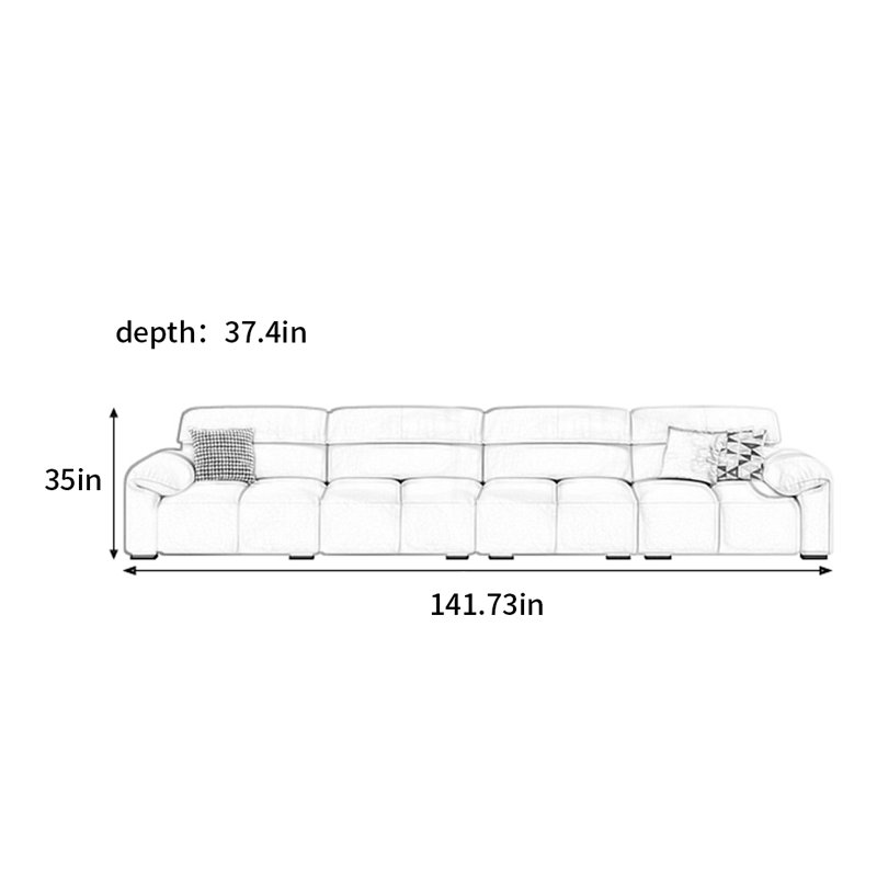 Erna, 35" H x 141.73" W x 37.4" D