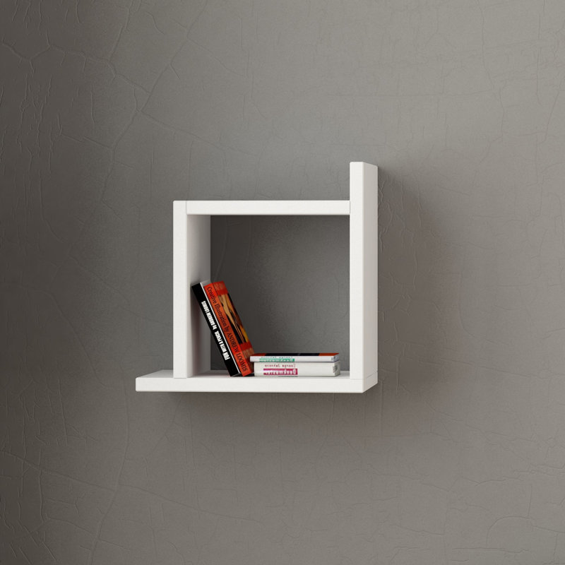 Rio 1;1 Piece Square Floating Shelf, White