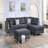 Upholstered L-Shaped Sectional Reversible-1337588817