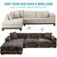 Housse pour canapé modulaire en L, housse extensible 2 pièces avec bords élastiques et 2 housses de coussin, housse de protection pour meubles imprimée-275176946