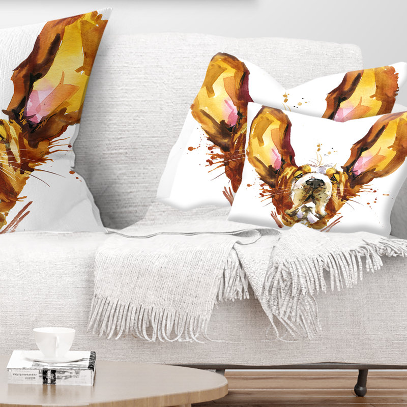 Coussin rigolo à imprimé animal brun