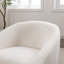 Chaise d'appoint moderne rembourrée, pivotante à 360 °, blanc cassé