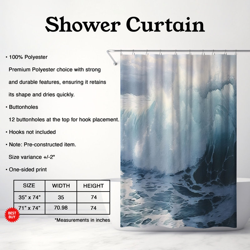 Rideau de douche Snaith, H 74 po x l 71 po