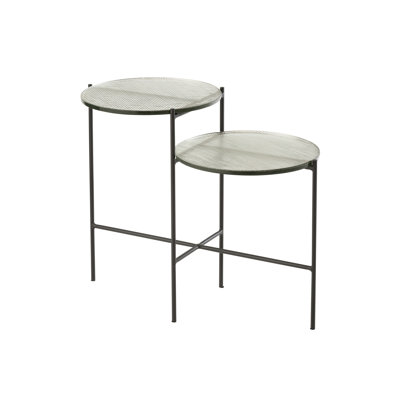 Glass Top Frame Side Table Set