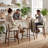 Mid-Century Modern Counter Stool, Fabric Upholstered Barstool with Wingback, Armless Counter Height Bar Stool With Wood Legs, Metal Footrest, For Kitchen Island Bar Counter, Beige, Set of 2-124825000-119619502