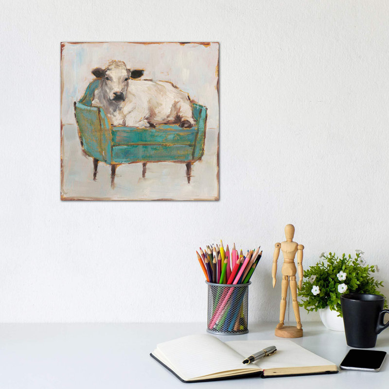 " Moo-ving In I " by Ethan Harper, Wrapped Canvas, 26" H x 26" W x 1.5" D