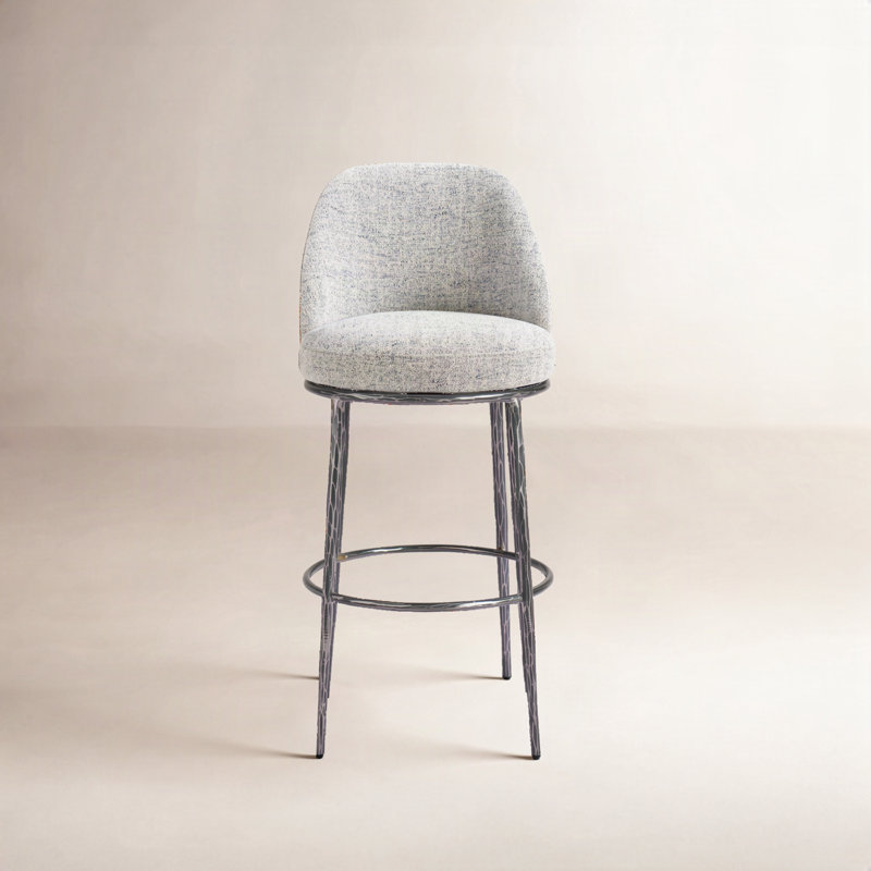 Crush Swivel Bar Stool, Gray/Black, Bar Stool (31.5” Seat Height)