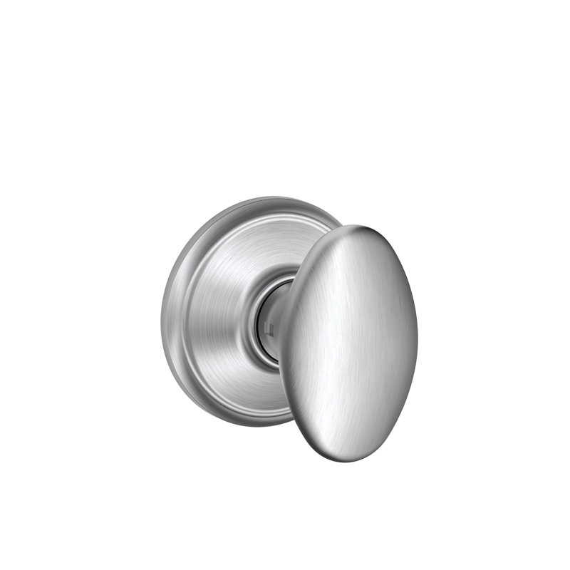 Siena Passage Door Knob with Rosette, Satin Chrome
