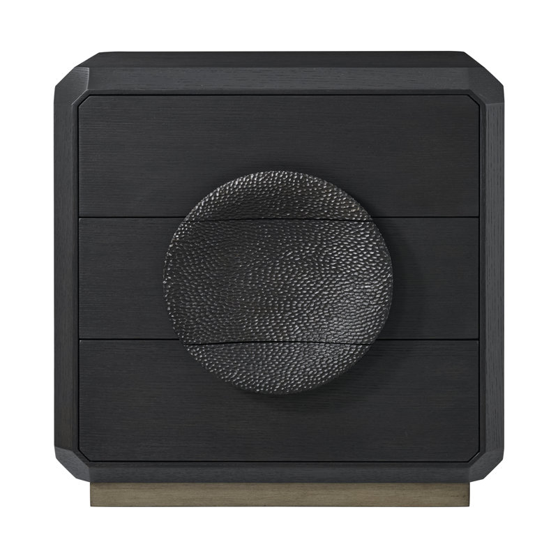 Spencer ST. James 3 - Drawer Nightstand, Onyx, 26" H x 26" W x 20" D