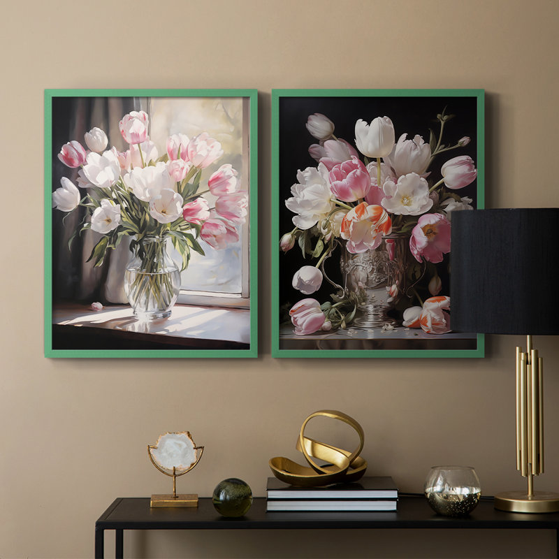 Série FLORAL DCCDVII-Impression encadrée de qualité supérieure - prête à être accrochée - aucun clou requis - aucun clou requis