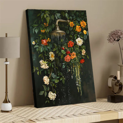 Botanical Bathroom Wall Painting Floral Bathroom Shower Wall Painting Country Style Botanical Flower Poster
