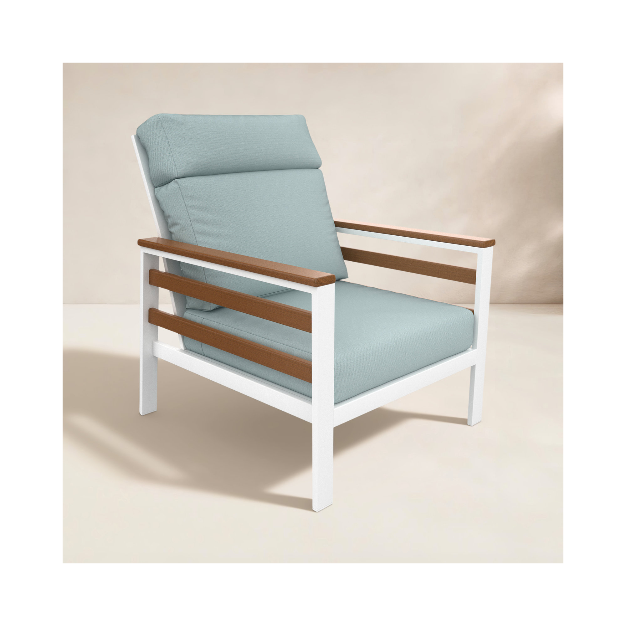 Townsend Metal Outdoor Lounge Club Chair With Sunbrella Cushion, Bliss Dew