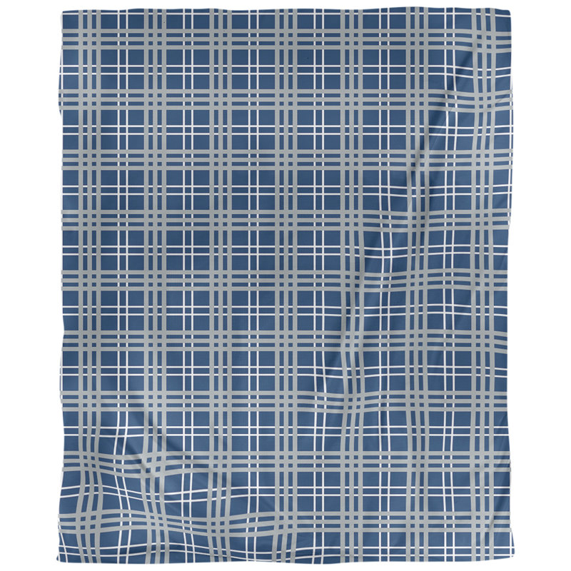 Housse de couette Indianapolis, Housse de couette pour grand lit, Bleu bolide / blanc / gris, Polyester brossé