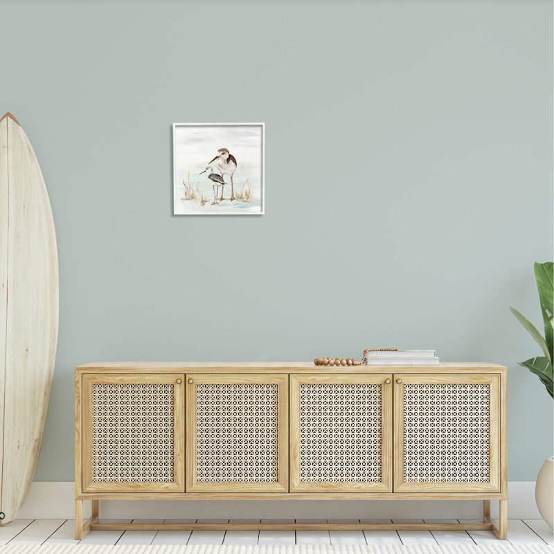 «Sandpipers Duo Coastal Beach Bird», estampe numérique par Patricia Pinto, H 17 po x l 17 po x P 1,5 po
