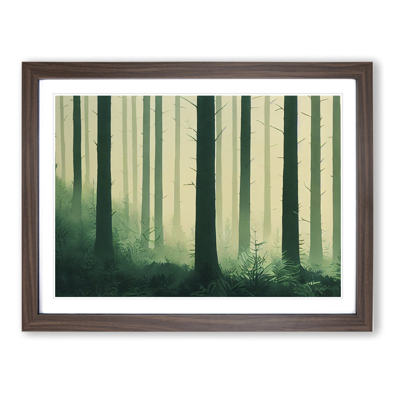 Brave Forest - Single Picture Frame Print, 34cm H x 46cm W x 2cm D, Walnut Framed