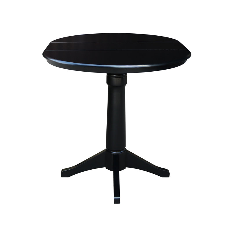 Henington Extendable Solid Wood Dining Table, Black
