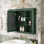 Armoire de rangement murale moderne avec miroir et 6 tablettes ouvertes, parfaite pour les salles de bain organisées et élégantes.-1251346320-1251346325