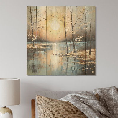 Grey Spring Time Forest Tranquility II - Fruits On Wood Print