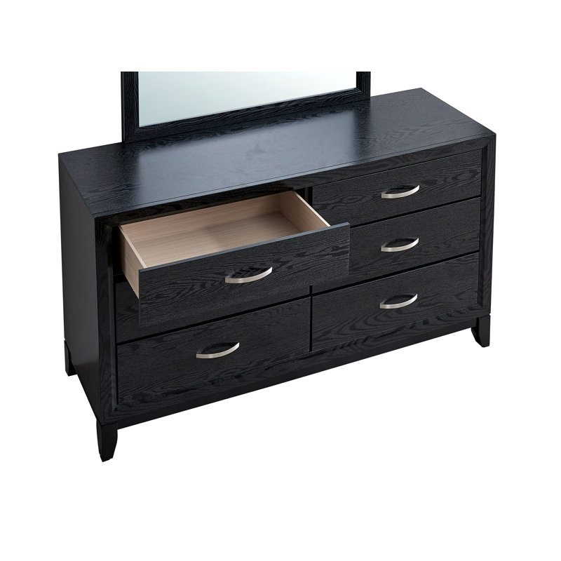 Vanves 6 Drawer  Dresser, Black