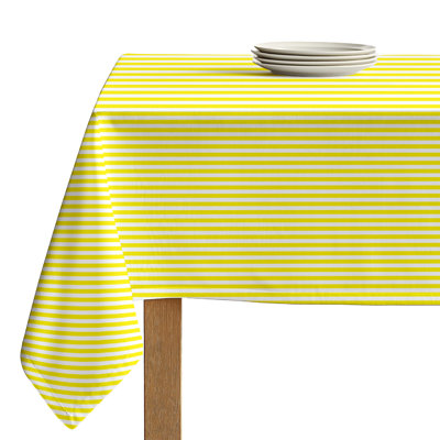 Yellow Striped Tablecloth 84" x 60"