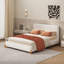 Structure de lit double en bois avec revêtement en tissu d'ameublement (blanc)-1023725560
