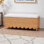 Banc de repose-pieds Constance en rotin festonné miel de Bohème, H 16,70 po x l 44,19 po x P 16,97 po