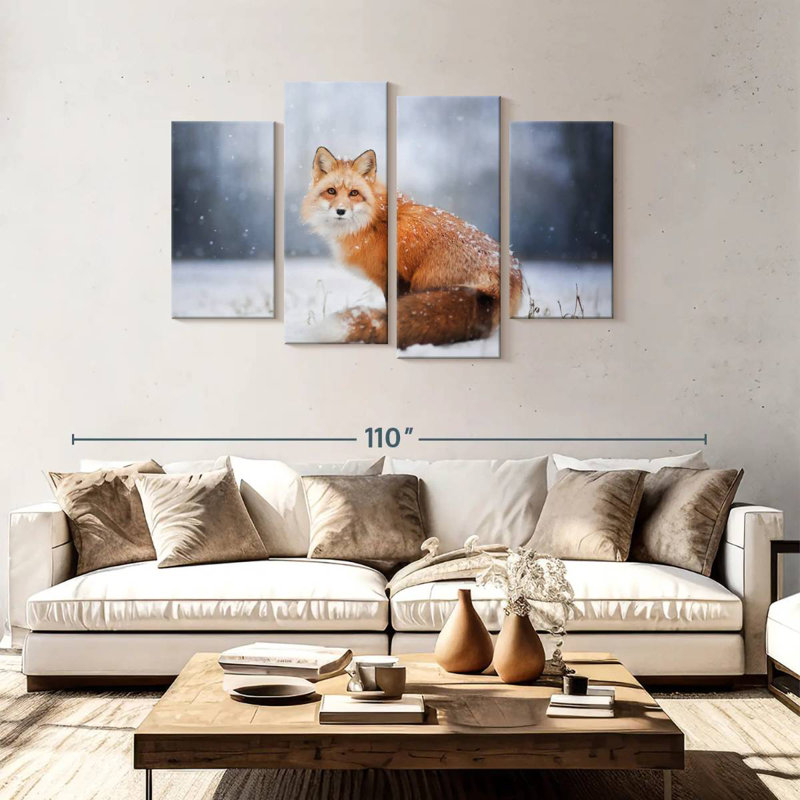 Portrait de petit renard roux Brampt, H 48 po x l 75 po
