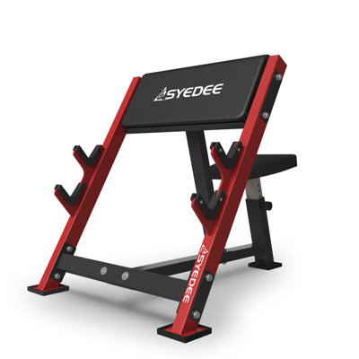 Mikolo Preacher Curl Bench, Adjustable Seat And Dual Bar Holders For Biceps Training At Home