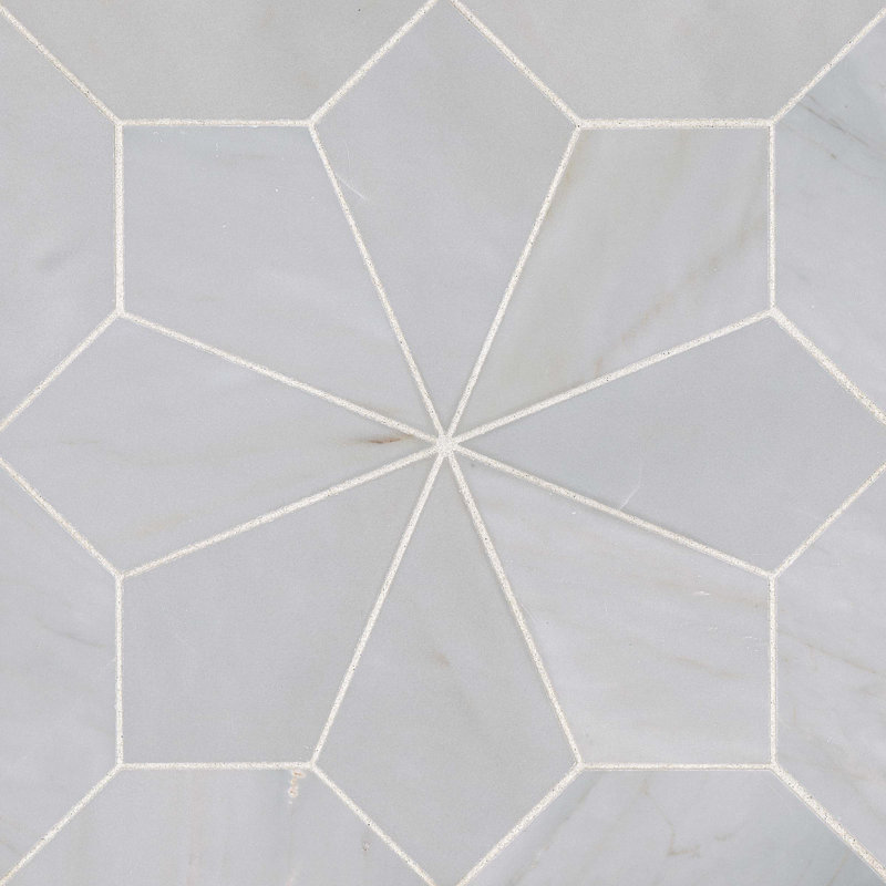 Blomma Marble Random Mosaic Wall & Floor Tile, Grigio