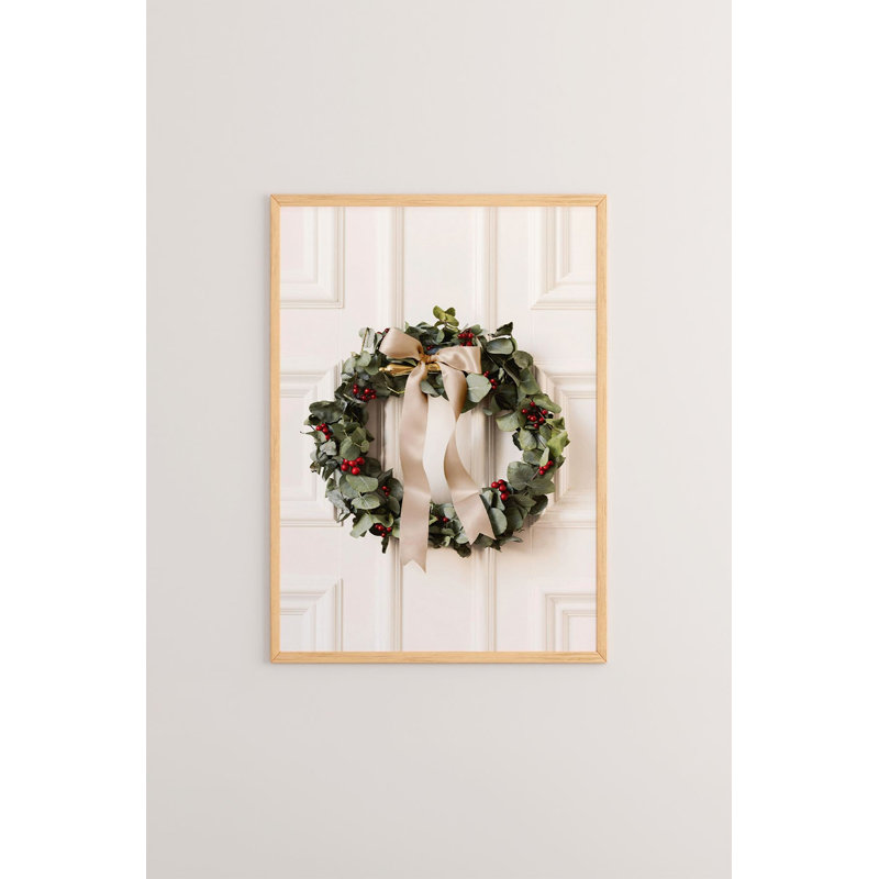 «Festive Christmas», peinture encadrée décorative de 13,0 po x 19,0 po | Cadre 100% bois massif (épaisseur: 0,8 pouce), œuvre d'art 100% MDF | Impression numérique pour des couleurs vives, décoration murale parfaite pour la maison et le bureau