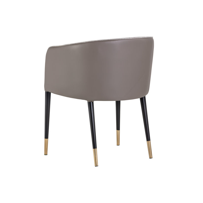 Ikon Barrel Chair, Gray Faux Leather