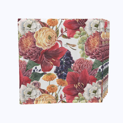 Polyester Floral Square Napkin