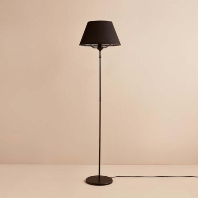 Modern Floor Lamp, Black, 59.1 inches Tall | 100% PVC Shade, 100% Metal Frame, Plastic Base | E27 Socket, Max 40W | Stylish & Functional Lighting for Living Room, Bedroom, Office | 78.7 inches Cable Length