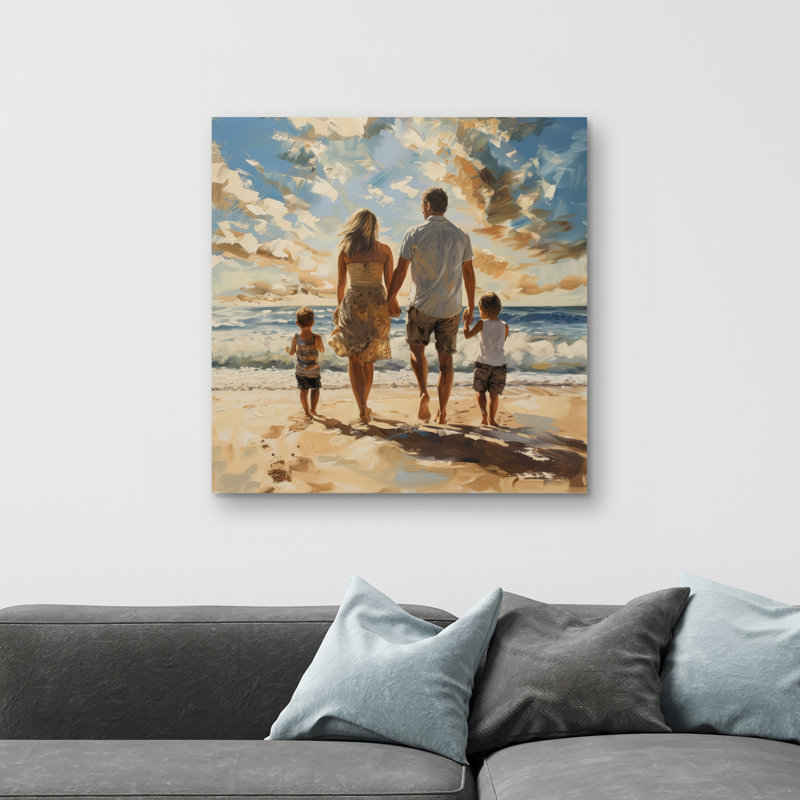 Family walk - 32"x32" art on canvas