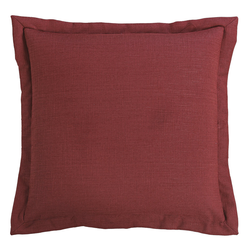 Taie décorative Ruidoso en mélange de lin Euro Southwestern 27 x 27 pouces, Rouge