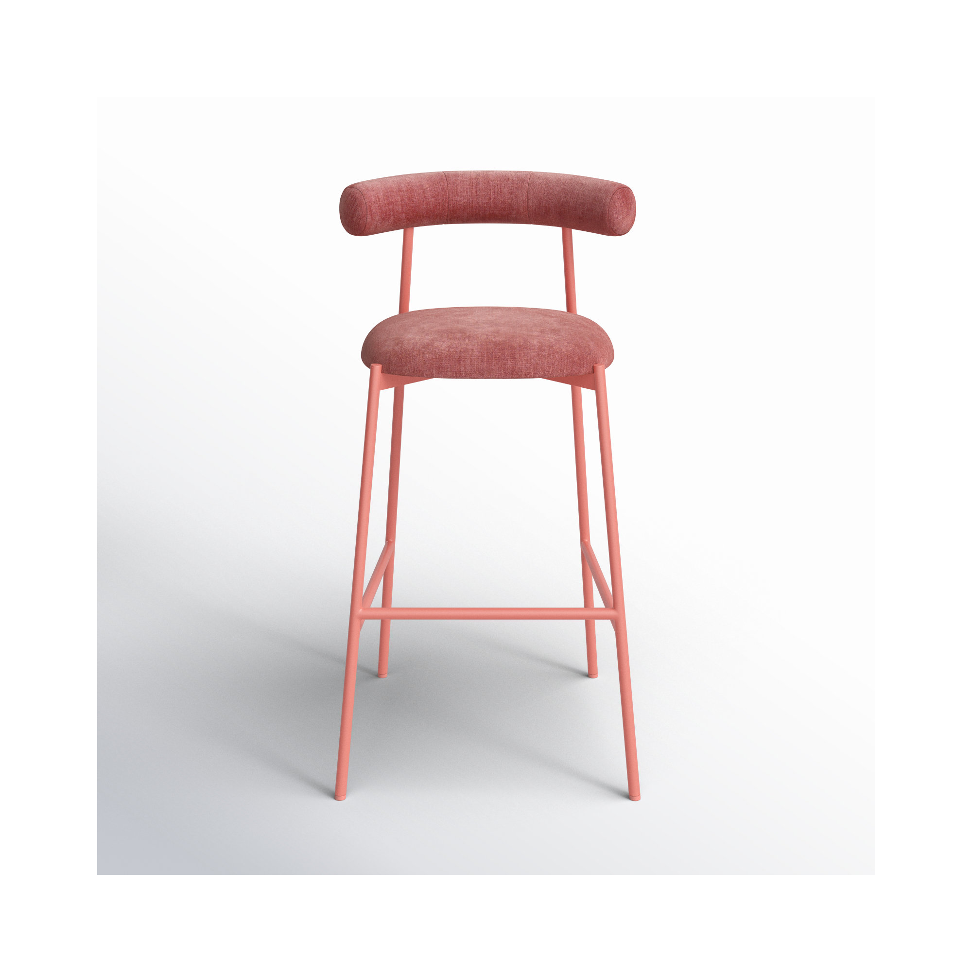Geraldina Velvet Bar & Counter Stool, Mauve, Bar Stool (29.1” Seat Height)