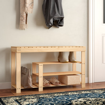 10 Pair Solid Wood Shoe Rack