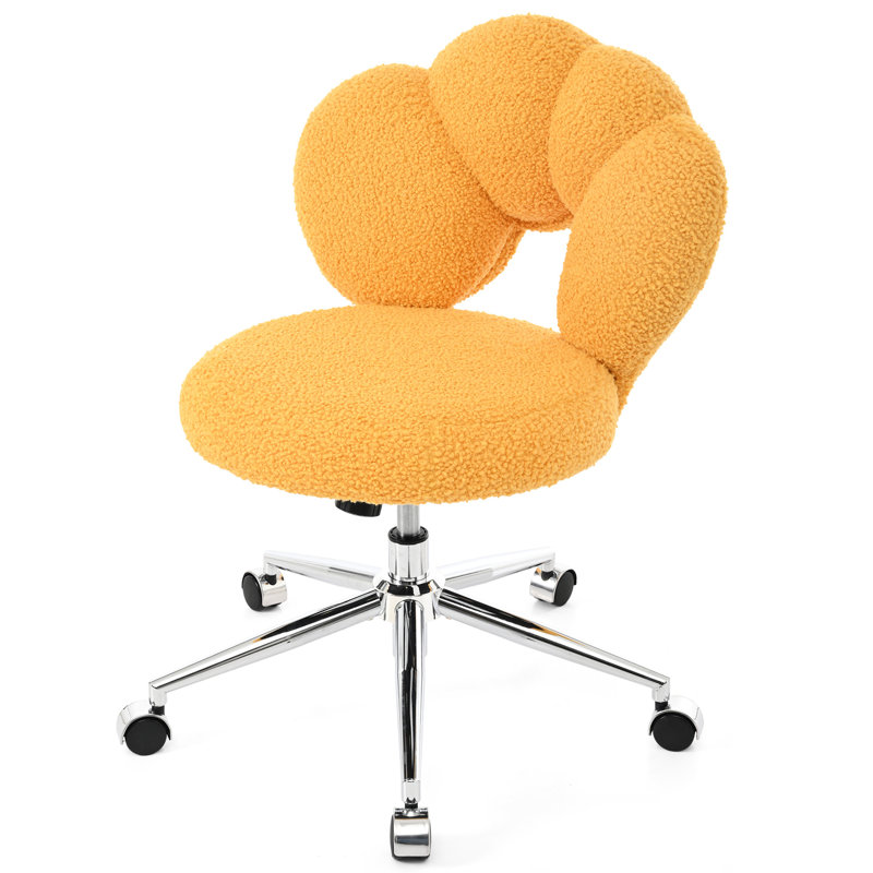 Chaise de bureau pivotante à 360 ° en tissu, réglable en hauteur, cinq pour faciliter le déplacement, coussin éponge haute densité, conception ergonomique, capacité de mobilité de 220 lb,