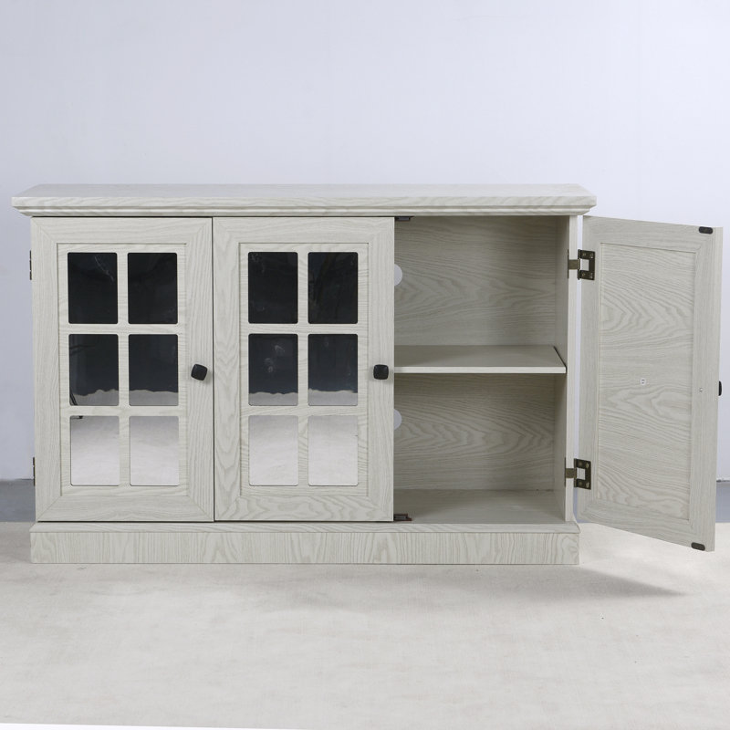 Armoire avec 3 portes et tablette réglable, Blanc