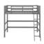 Lit mezzanine simple en bois avec échelle intégrée-554359965