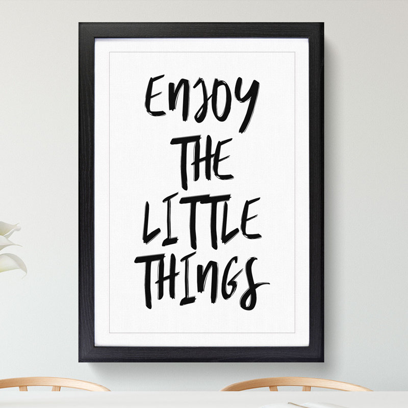 Enjoy the Little Things - Picture Frame Typography, 48cm H x 36cm W x 2cm D, Black