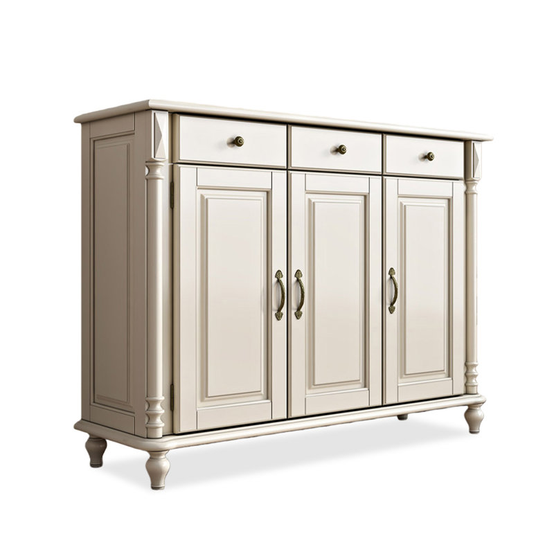 White Solid Wood Shoe Storage Bench